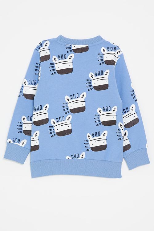 Printed sweatshirt - blue/zebra