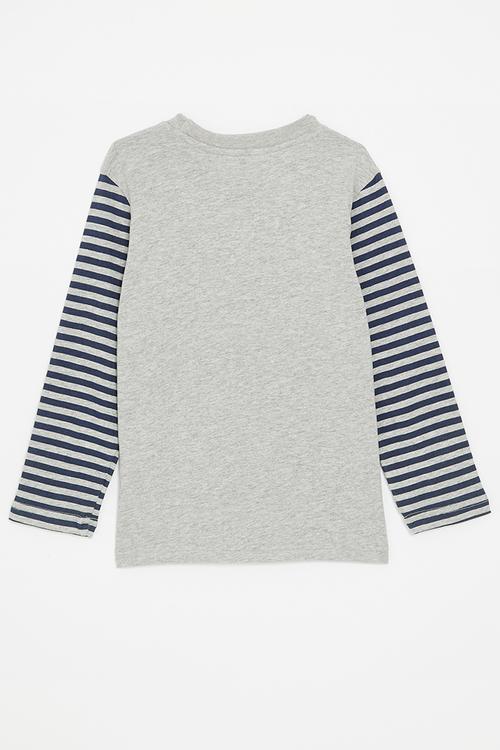 Printed tee - grey/stripe/planets
