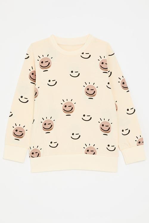 Printed sweatshirt - off white/smile/wink