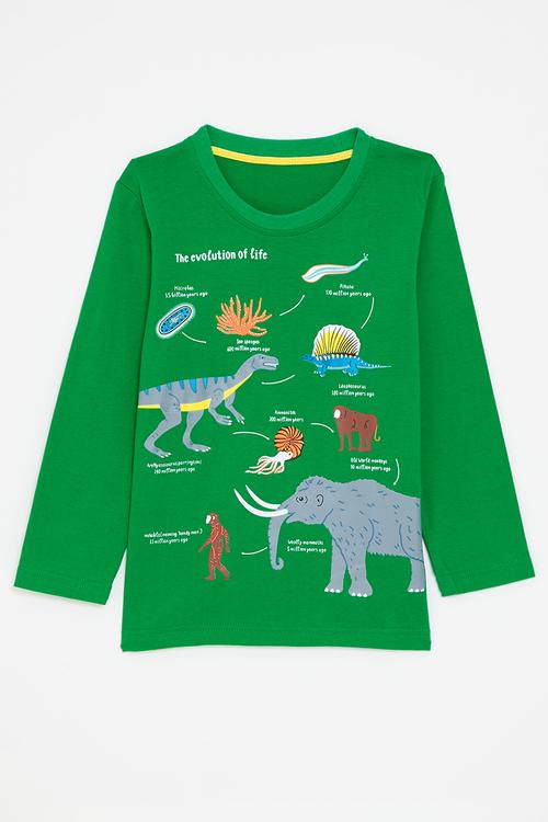 Prehistoric animals graphic tee - grass green
