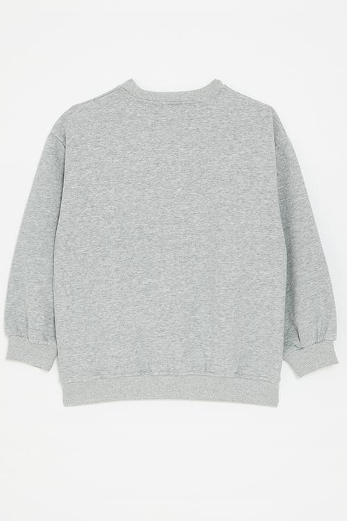 Lace applique graphic sweatshirt - grey