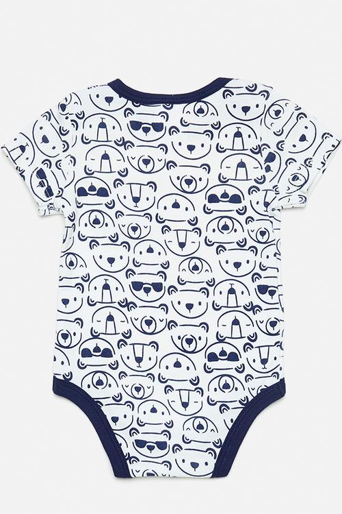 Bear aop bodysuit - navy/white