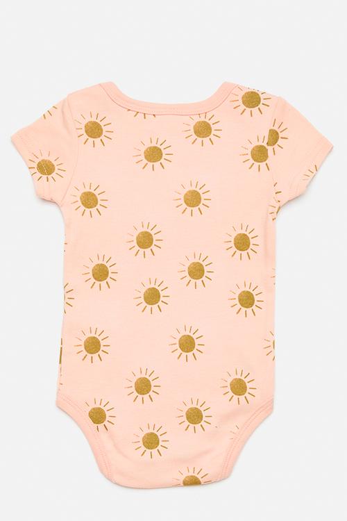 Sun aop short sleeve bodysuit - pink