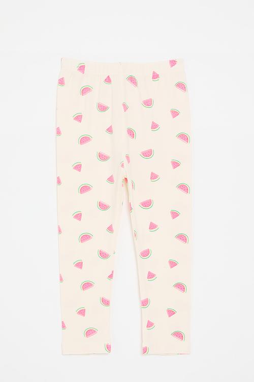 Watermelon printed leggings - cream
