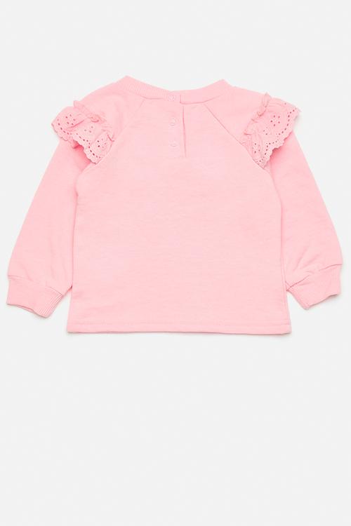 Frilled sweat top - baby pink