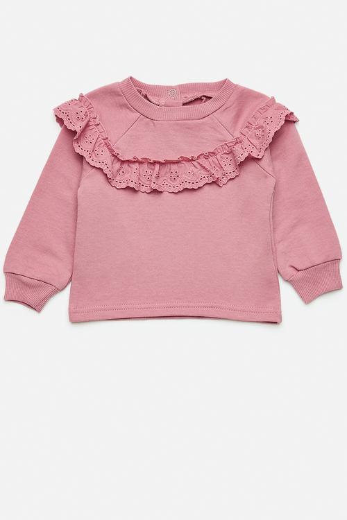Frilled sweat top - mauve