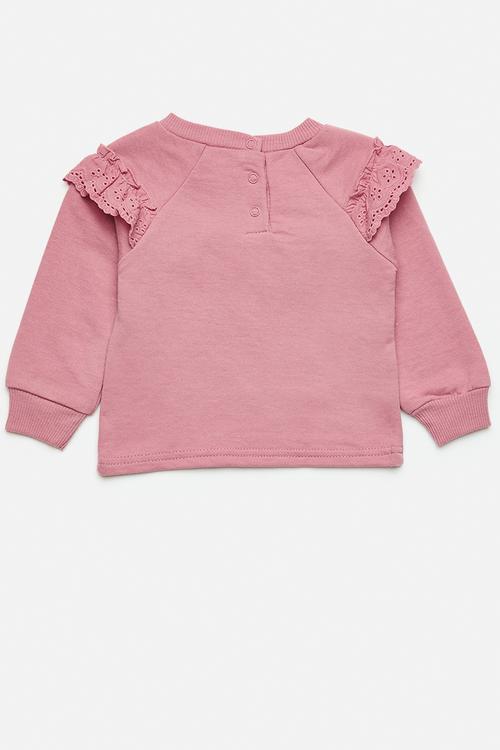 Frilled sweat top - mauve