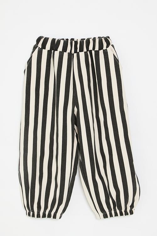 Black striped denim jeans - cream
