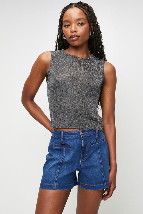 High Waist Shorts With Jet Pockets And No Yoke - Med Vintage