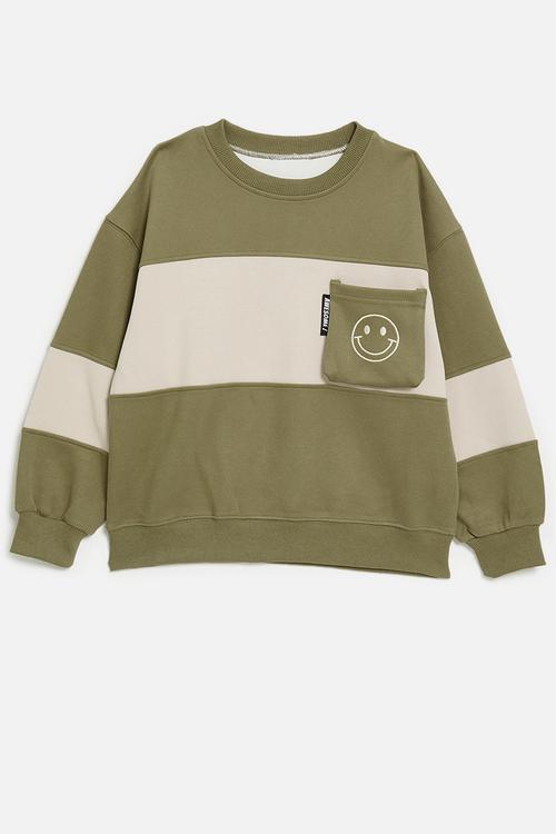 Colour block sweatshirt - wheat brown/beige