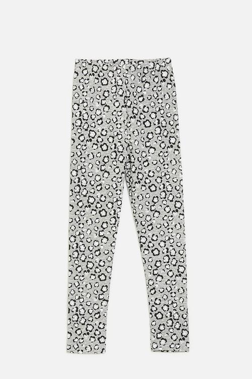 Abstract floral printed leggings - light grey