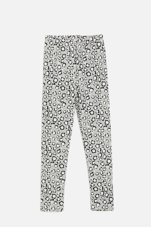 Abstract floral printed leggings - light grey