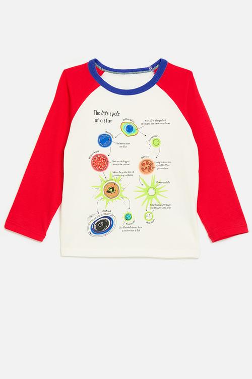 Microbes graphic print tee - white/red