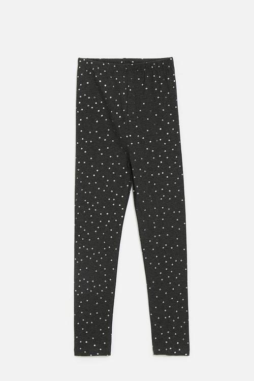 Metallic star printed leggings - dark charcoal