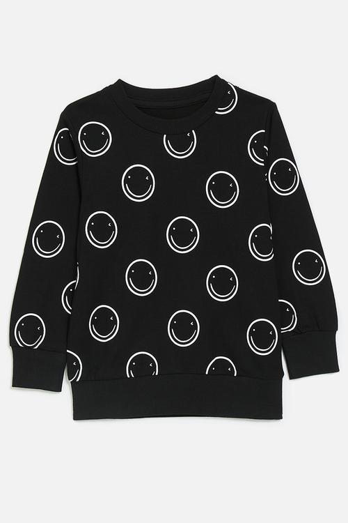 Smiley sweatshirt - black/bubbles