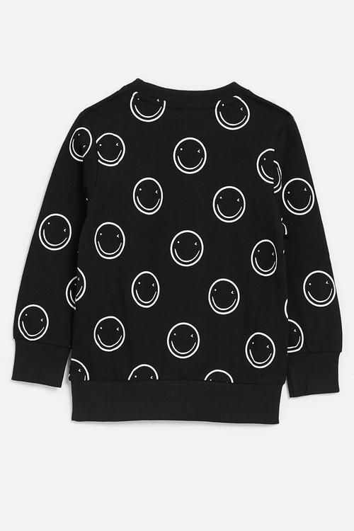 Smiley sweatshirt - black/bubbles