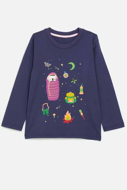 Printed t-shirt - black/space