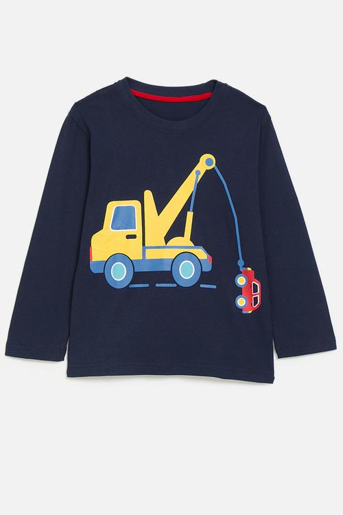 Tow truck graphic tee - navy