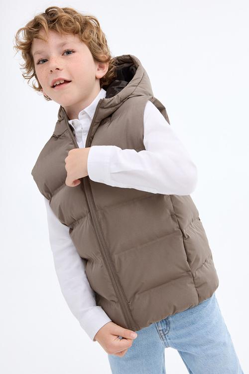 Outer vest manel - medium brown