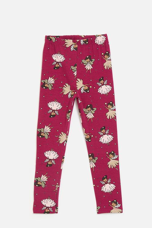 Printed legging - maroon/flowers