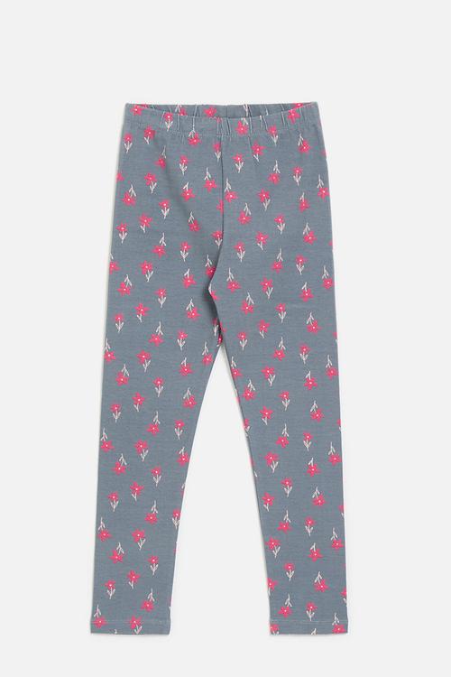 Printed leggings - navy blue/flowers