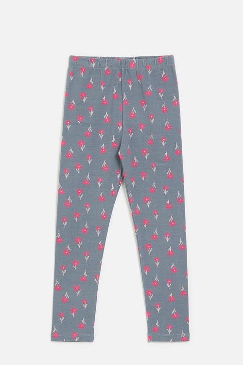 Printed leggings - navy blue/flowers