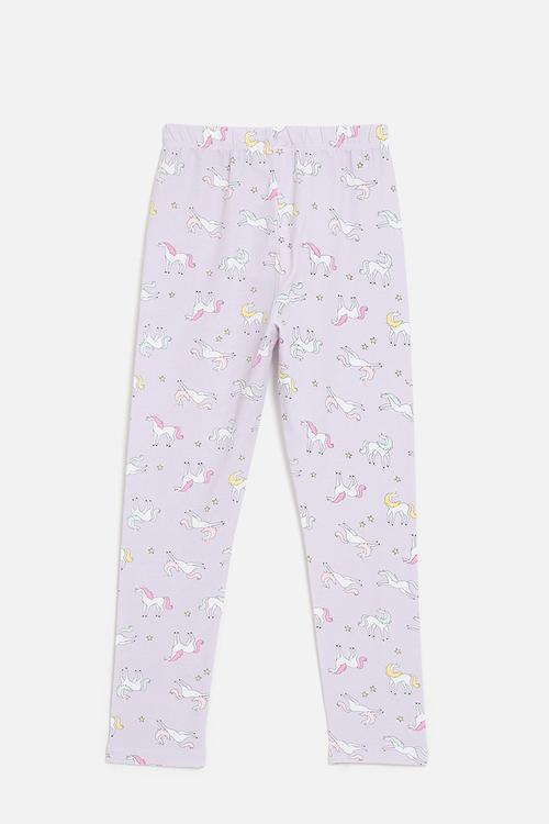 Printed leggings - light purple/ponies