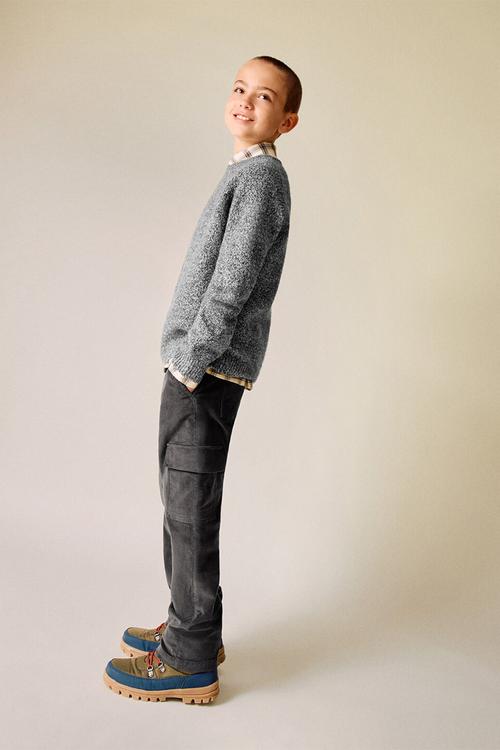 Marbled knitted sweater - Charcoal