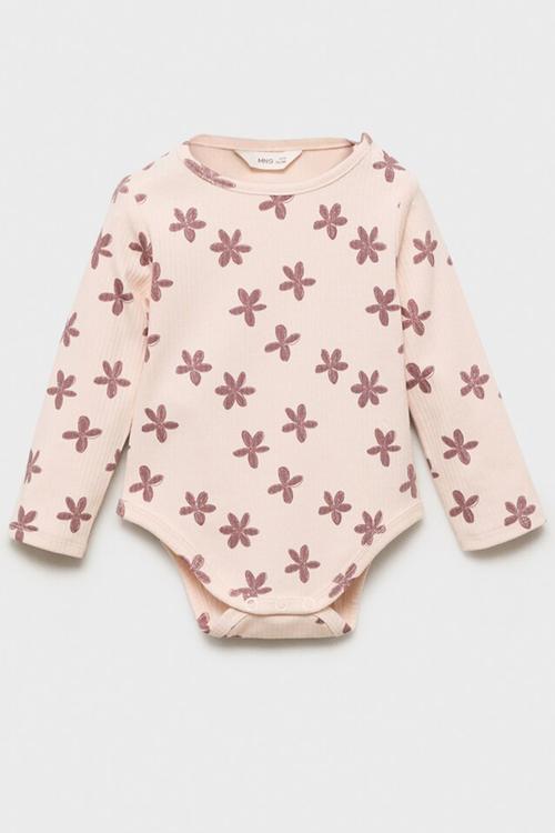 Bodysuit flor - light pastel pink