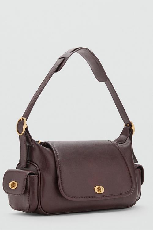 Omelet shoulder bag-dark brown