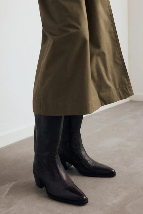 Candela leather boot - dark brown