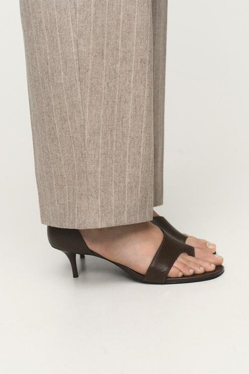 Carto leather heel - beige/khaki
