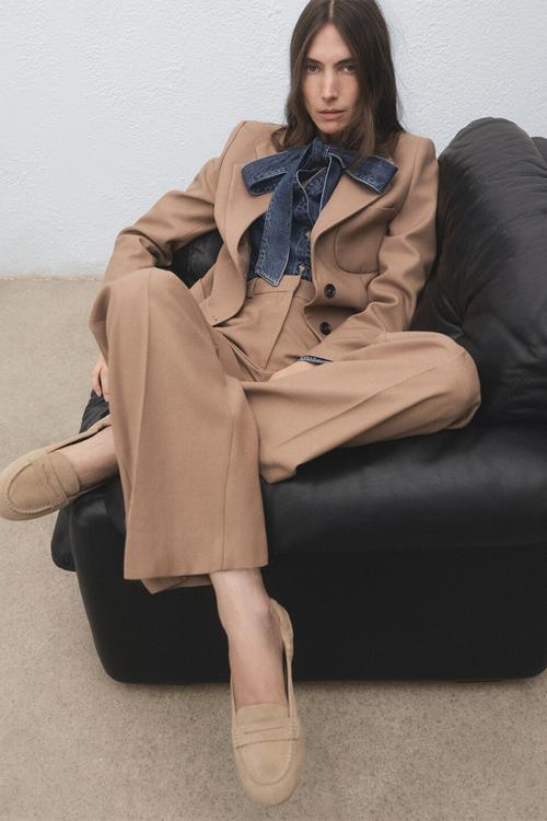 Dancing suede loafer - light/pastel brown