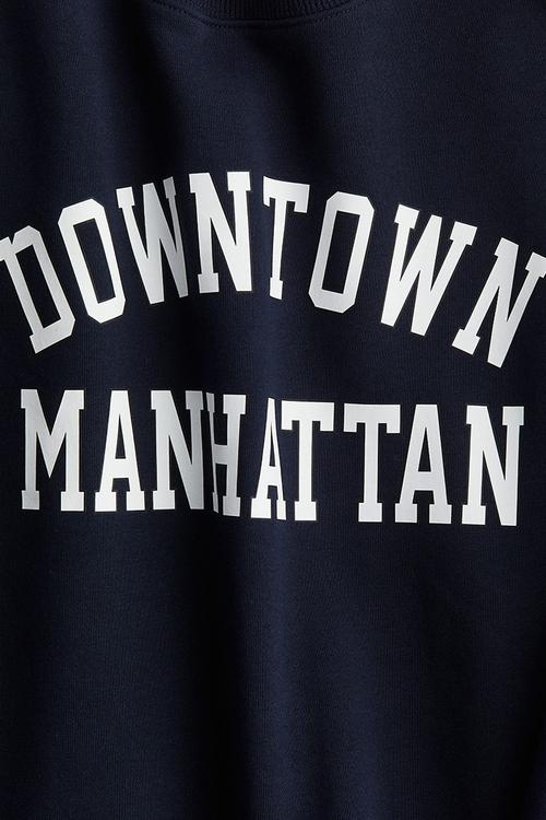 Text-motif sweatshirt - navy blue/manhattan