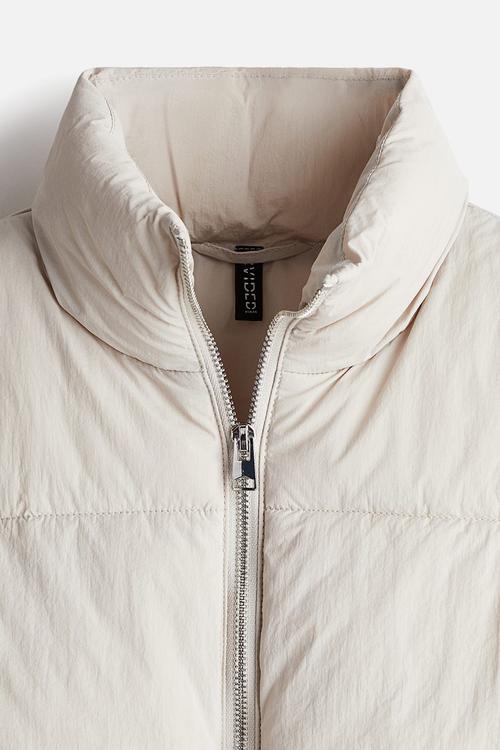 Short puffer gilet - light greige