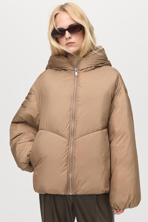 Puffer coat oat - light beige