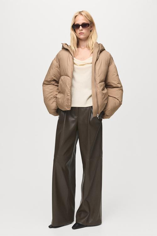 Puffer coat oat - light beige
