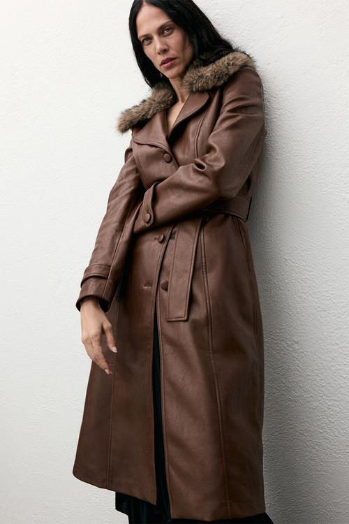 Coat fernanda - medium brown