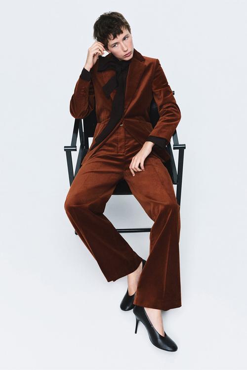 Trousers velveton - medium orange