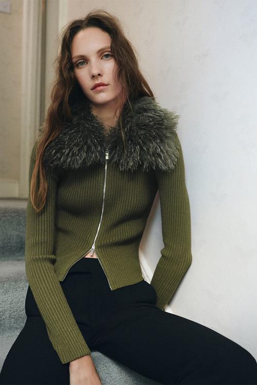 Cardigan bella - beige & khaki