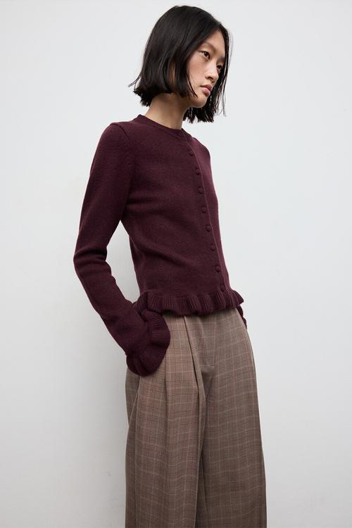 Cardigan fleur - dark red