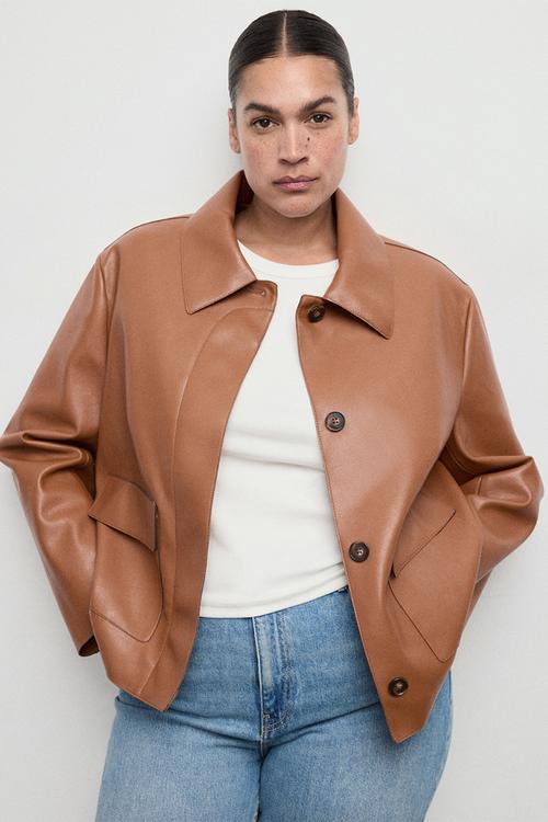 Plus jacket sabina - medium brown