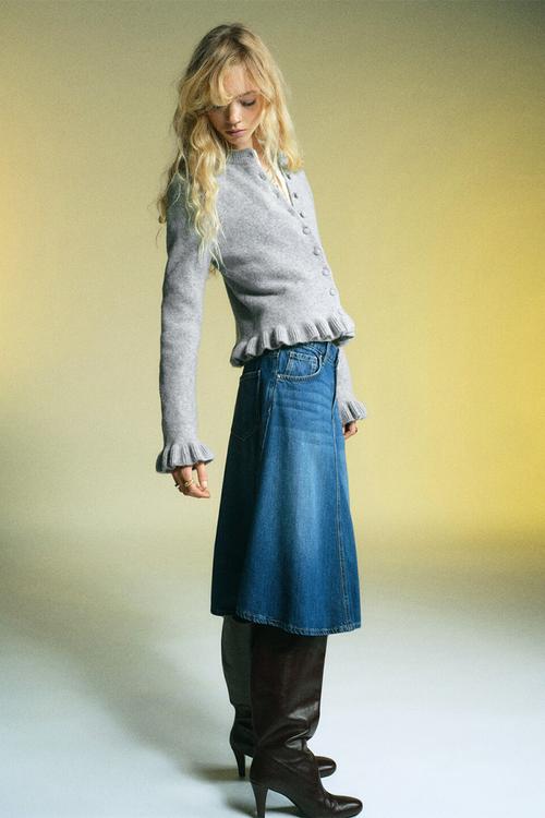 Cardigan fleur - medium grey