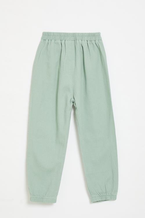 Elasticated waist pants - calm green