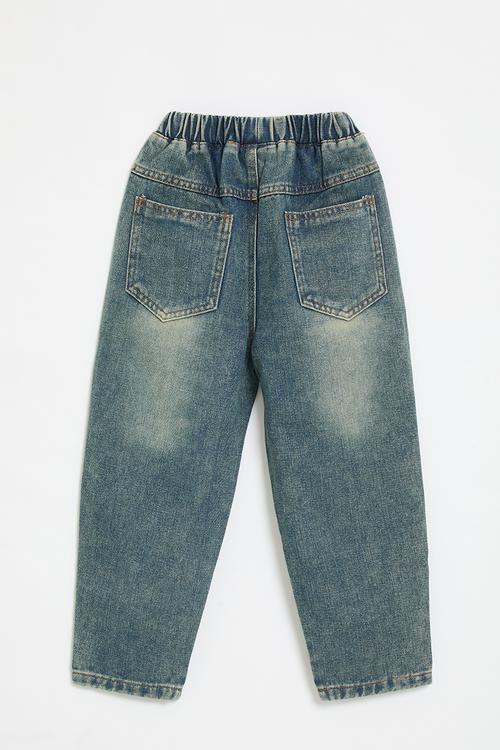 Balloon fit denim jeans - medium-wash blue