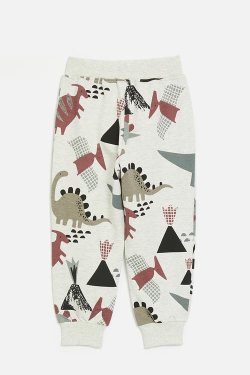 Printed joggers - ivory/dino
