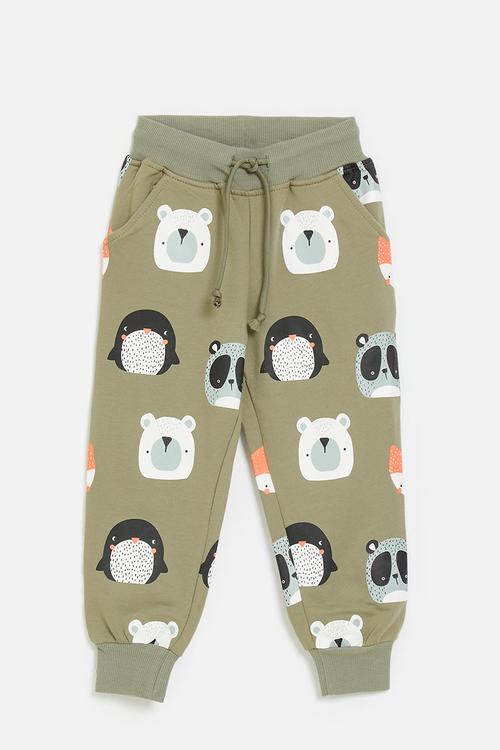 Printed jogger - army green/bears