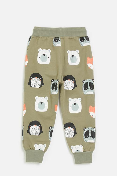 Printed jogger - army green/bears