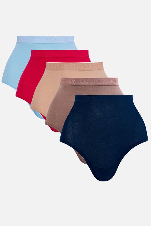 5 pk plain  tonal elastic full brief - multi