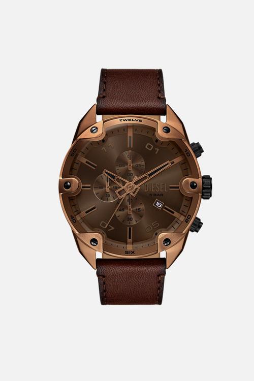 Spiked Chronograph Watch - Brown